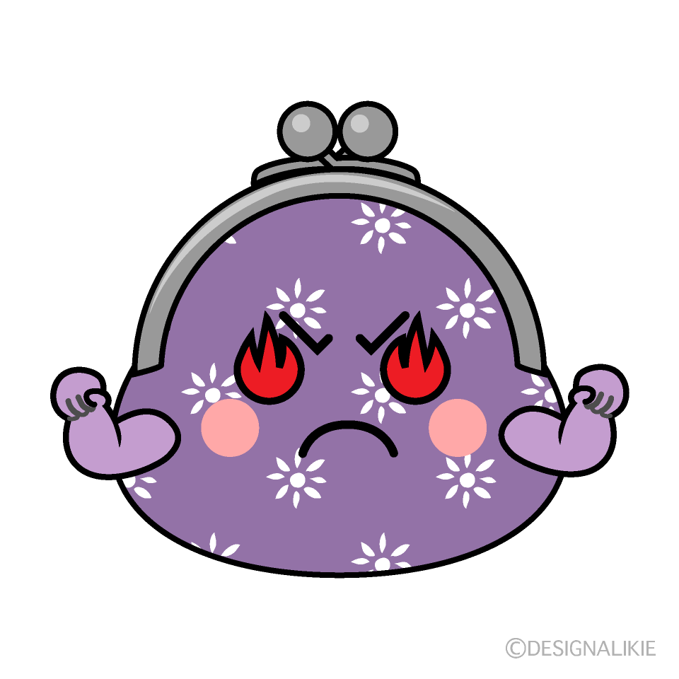 かわいい熱意のがま口財布イラスト