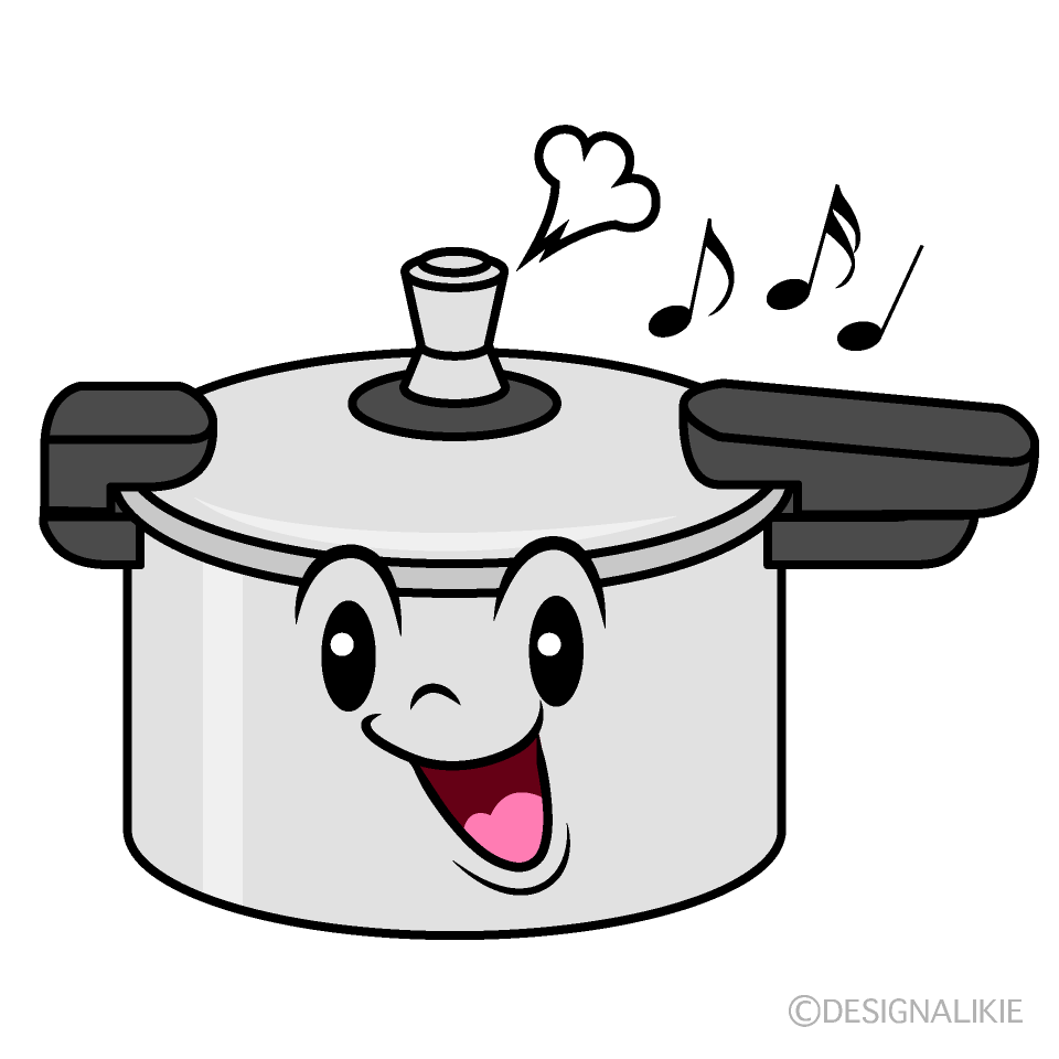 かわいい歌う圧力鍋イラスト