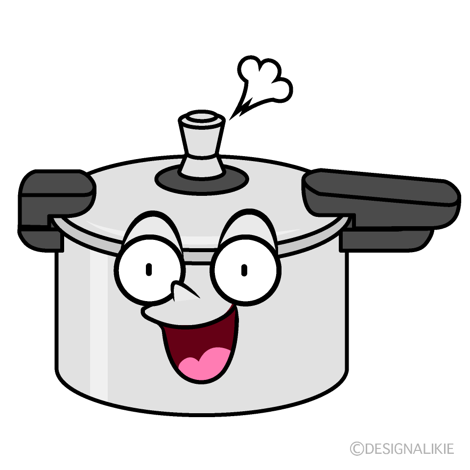 かわいい驚く圧力鍋イラスト