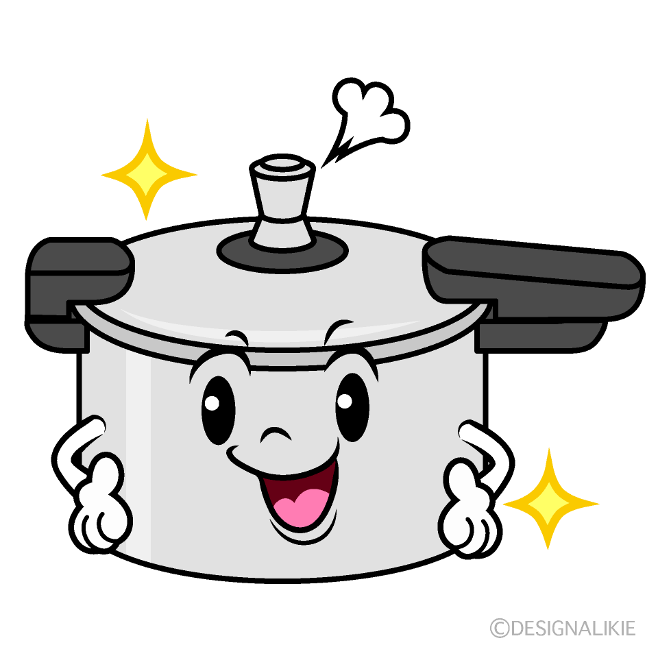 かわいい煌く圧力鍋イラスト