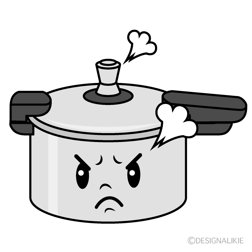 かわいい怒る圧力鍋イラスト