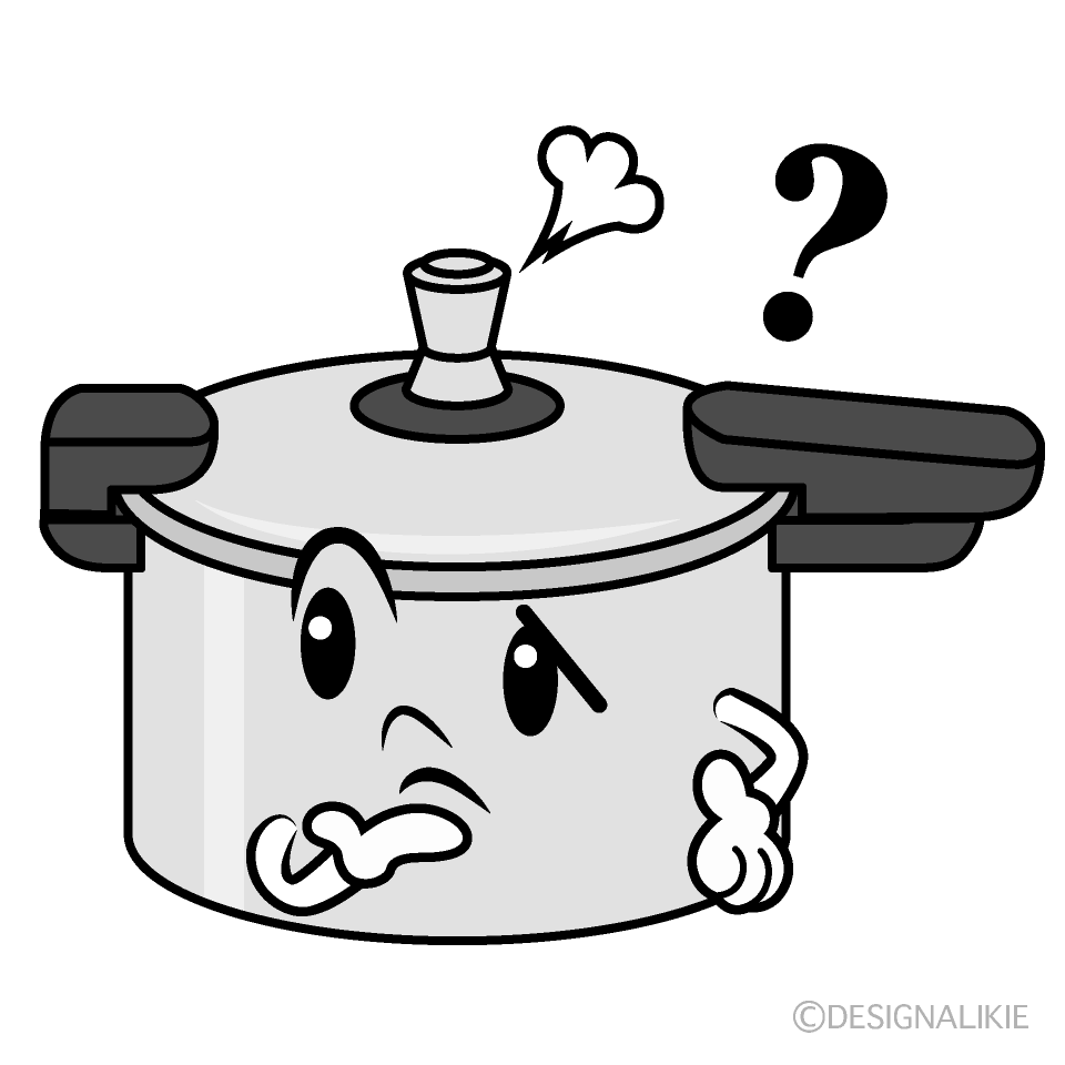 かわいい考える圧力鍋イラスト