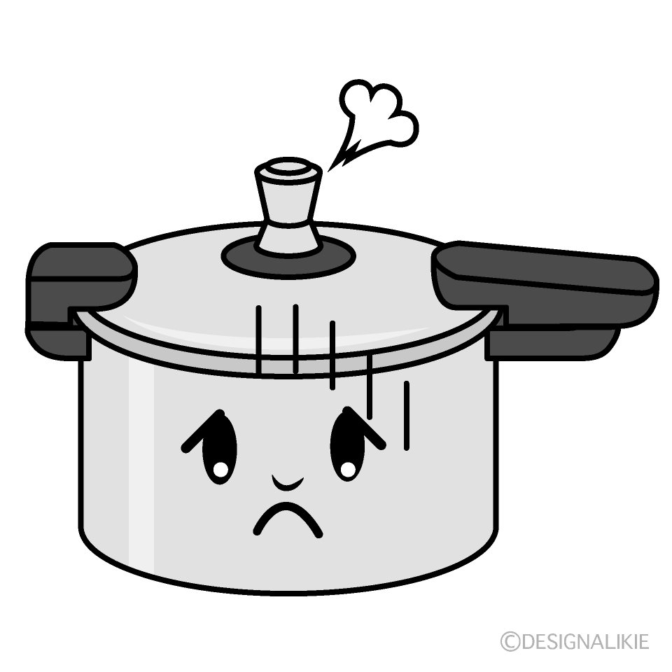 かわいい落ち込む圧力鍋イラスト