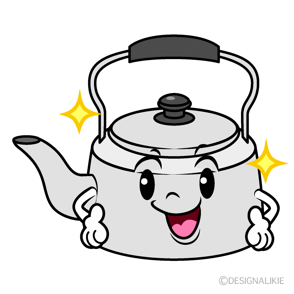 かわいい煌くやかんイラスト