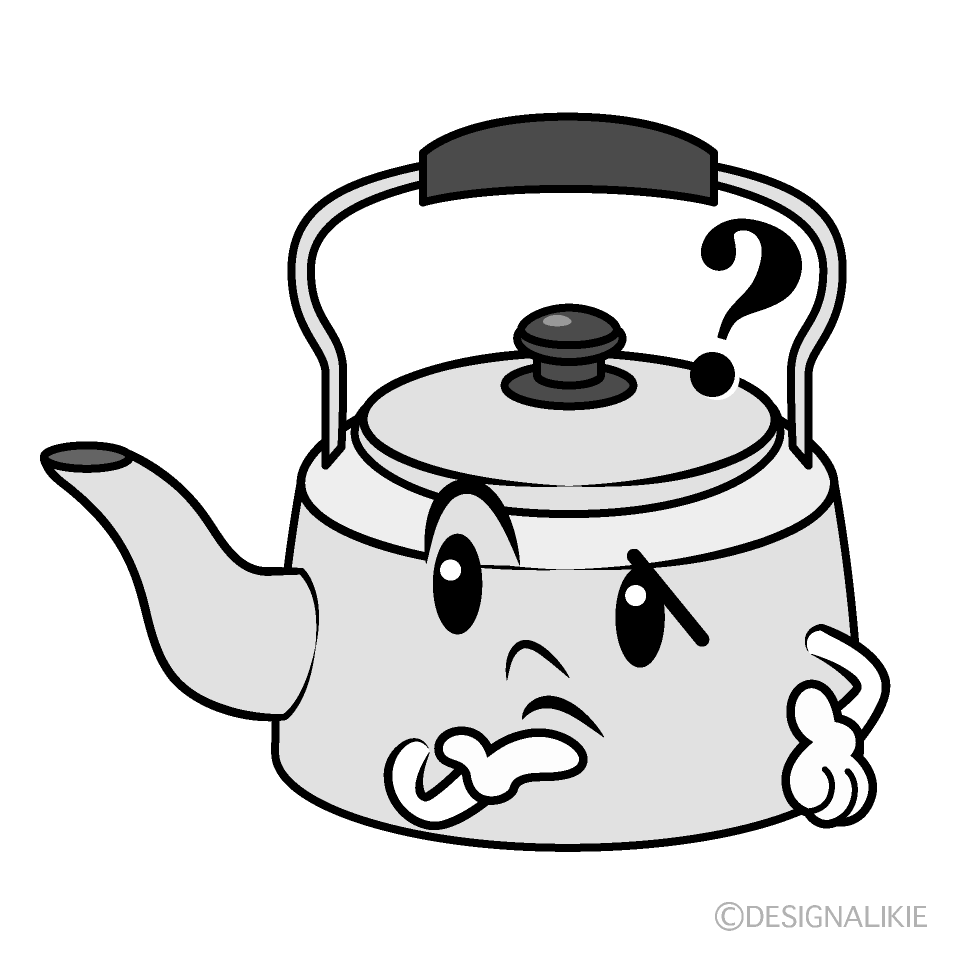 かわいい考えるやかんイラスト