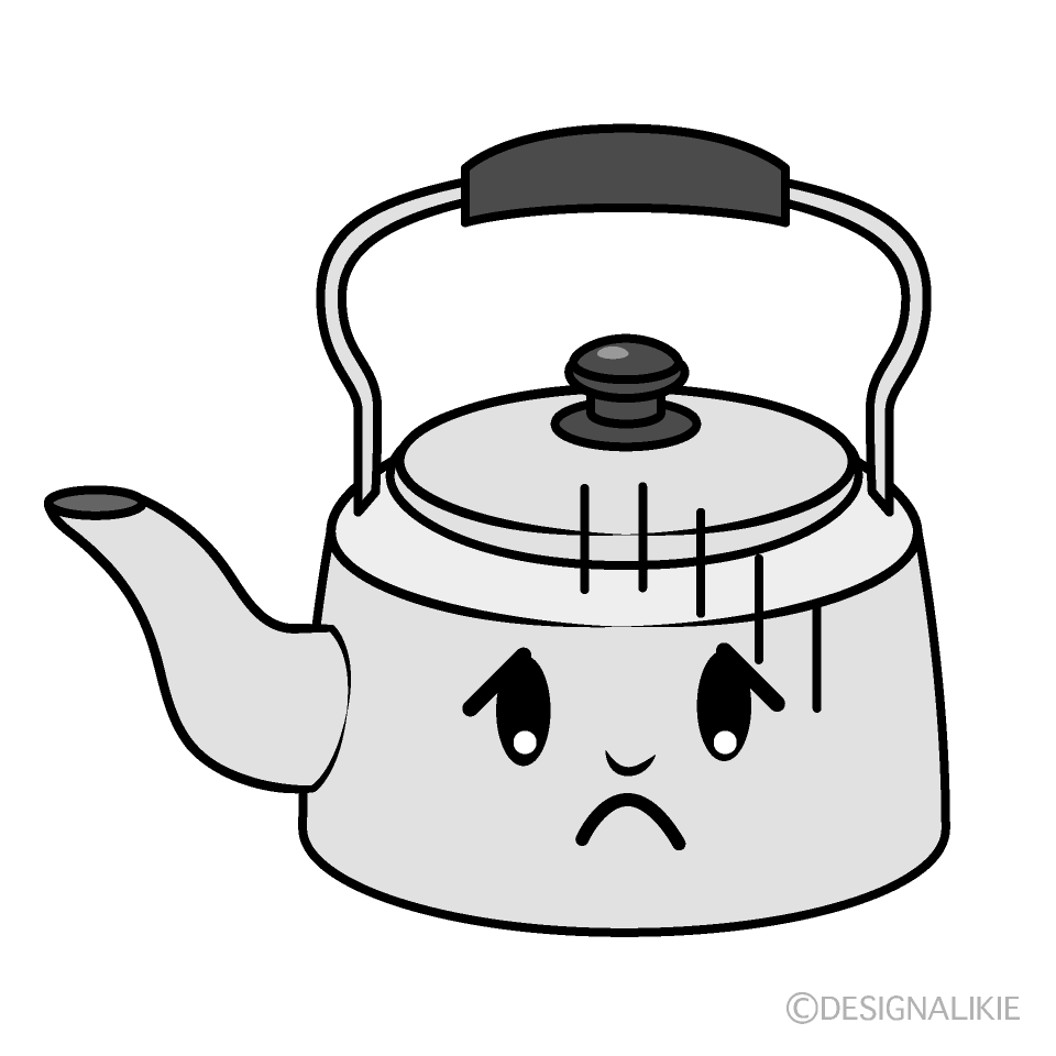 かわいい落ち込むやかんイラスト