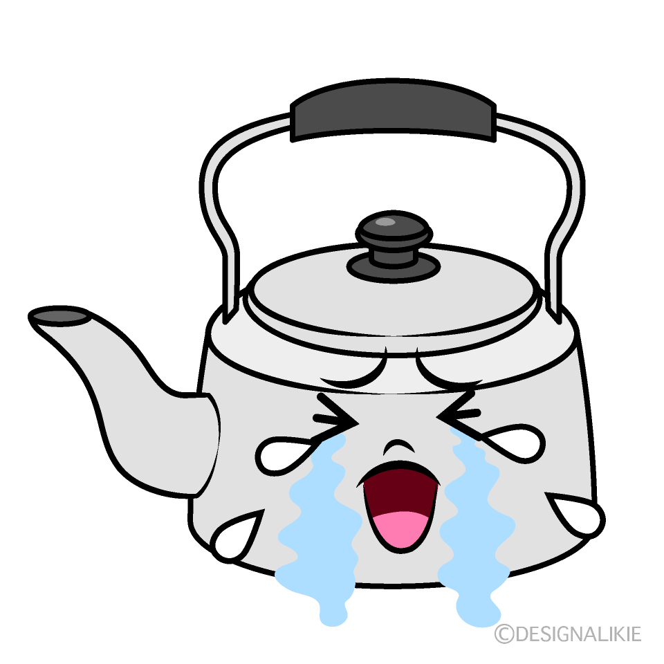 かわいい泣くやかんイラスト