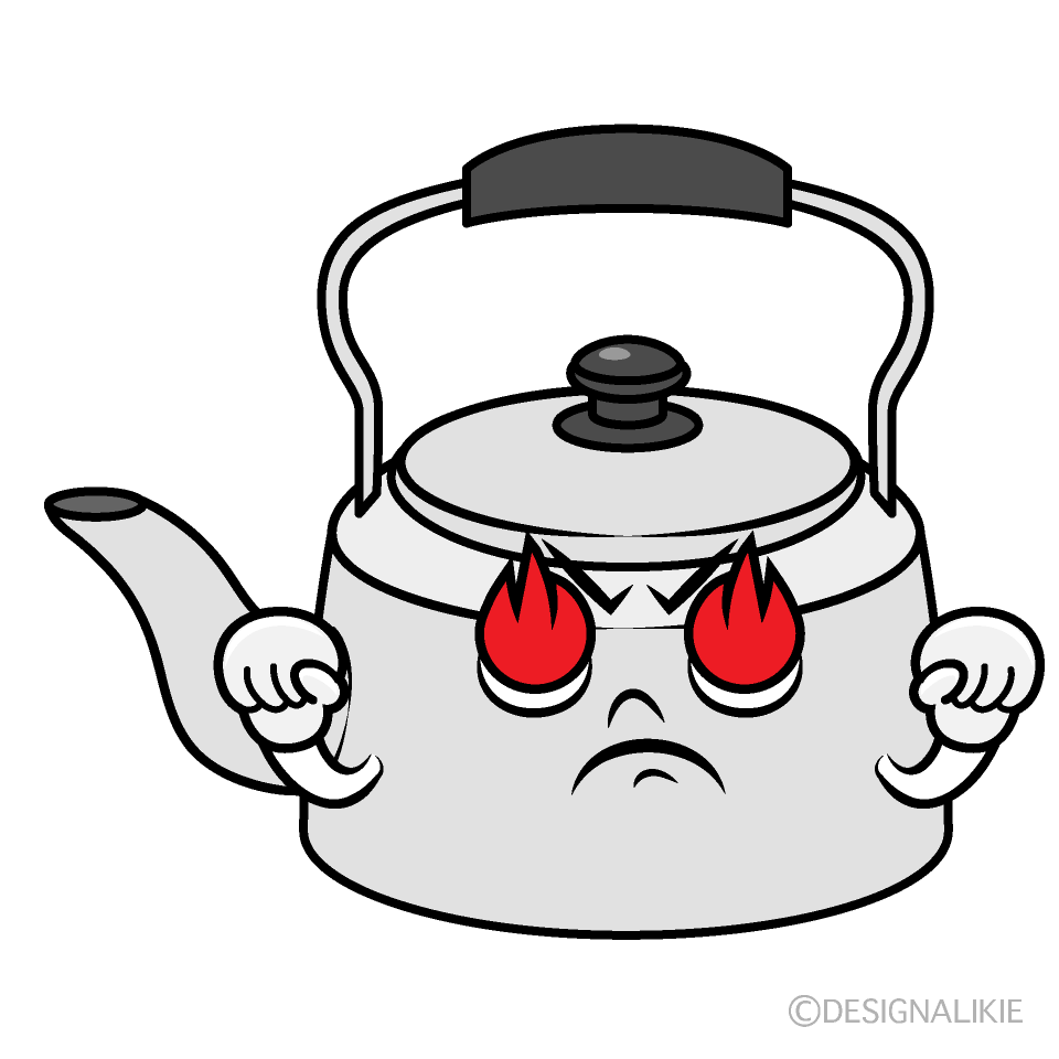 かわいい熱意のやかんイラスト