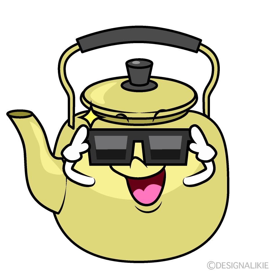 かわいいかっこいい大きいやかんイラスト