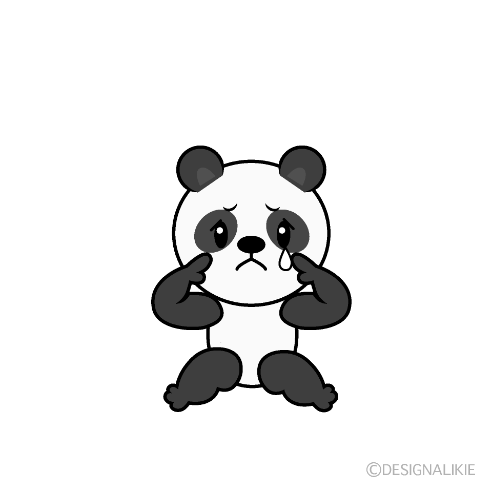 かわいい悲しいパンダイラスト