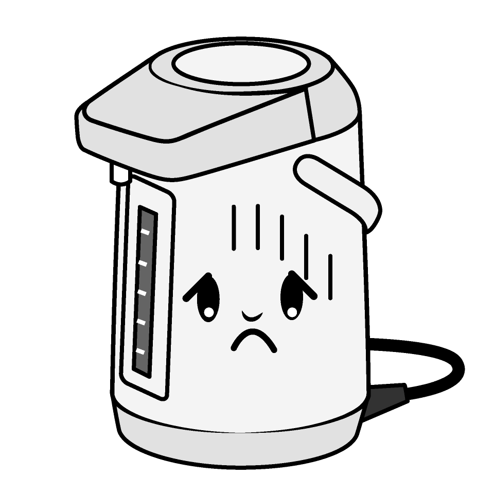 かわいい落ち込む電気ポットイラスト