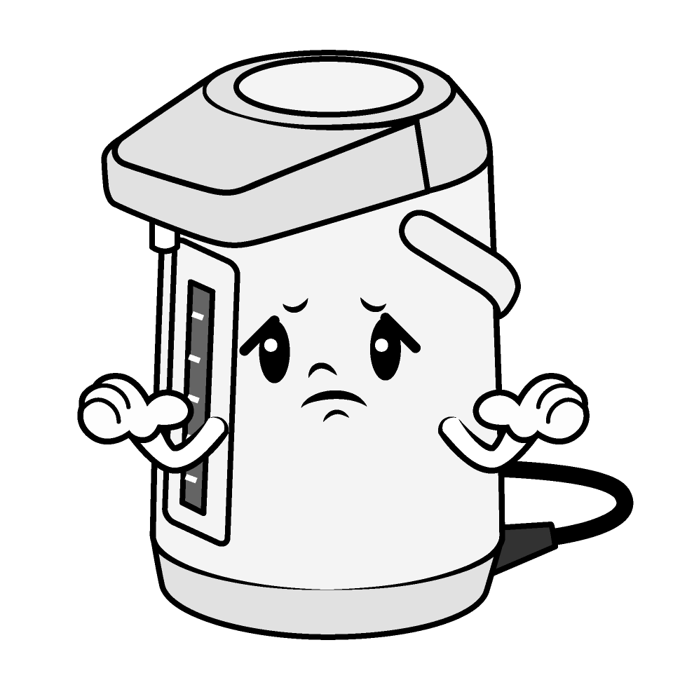 かわいい困る電気ポットイラスト