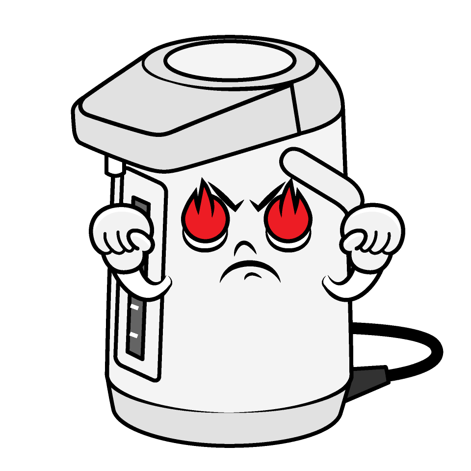 かわいい熱意の電気ポットイラスト