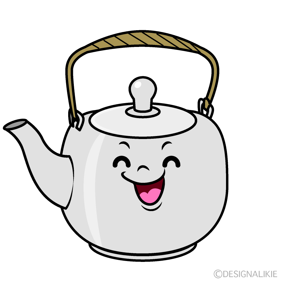 かわいい笑顔の急須イラスト