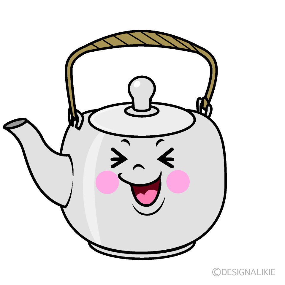 かわいい笑う急須イラスト