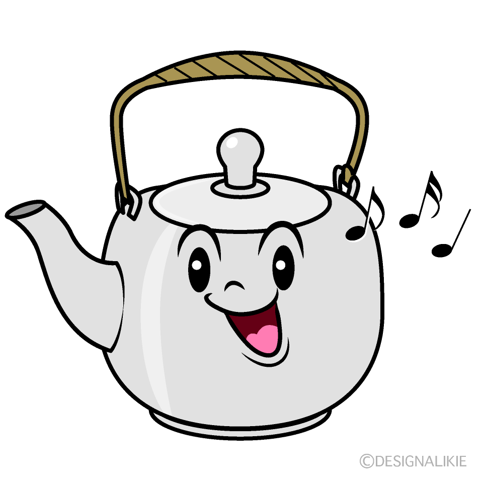 かわいい歌う急須イラスト