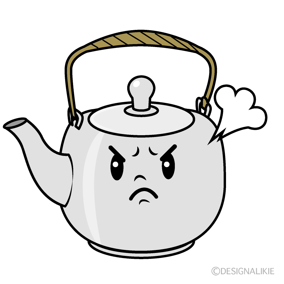 かわいい怒る急須イラスト