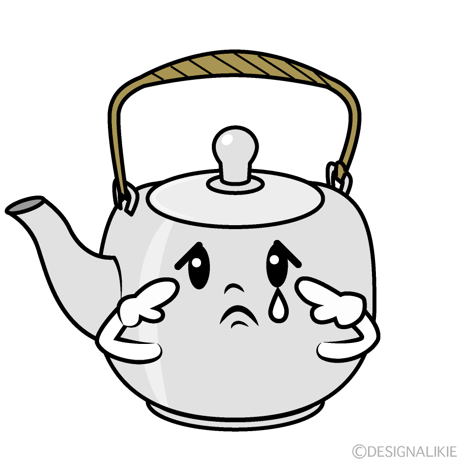 かわいい悲しい急須イラスト