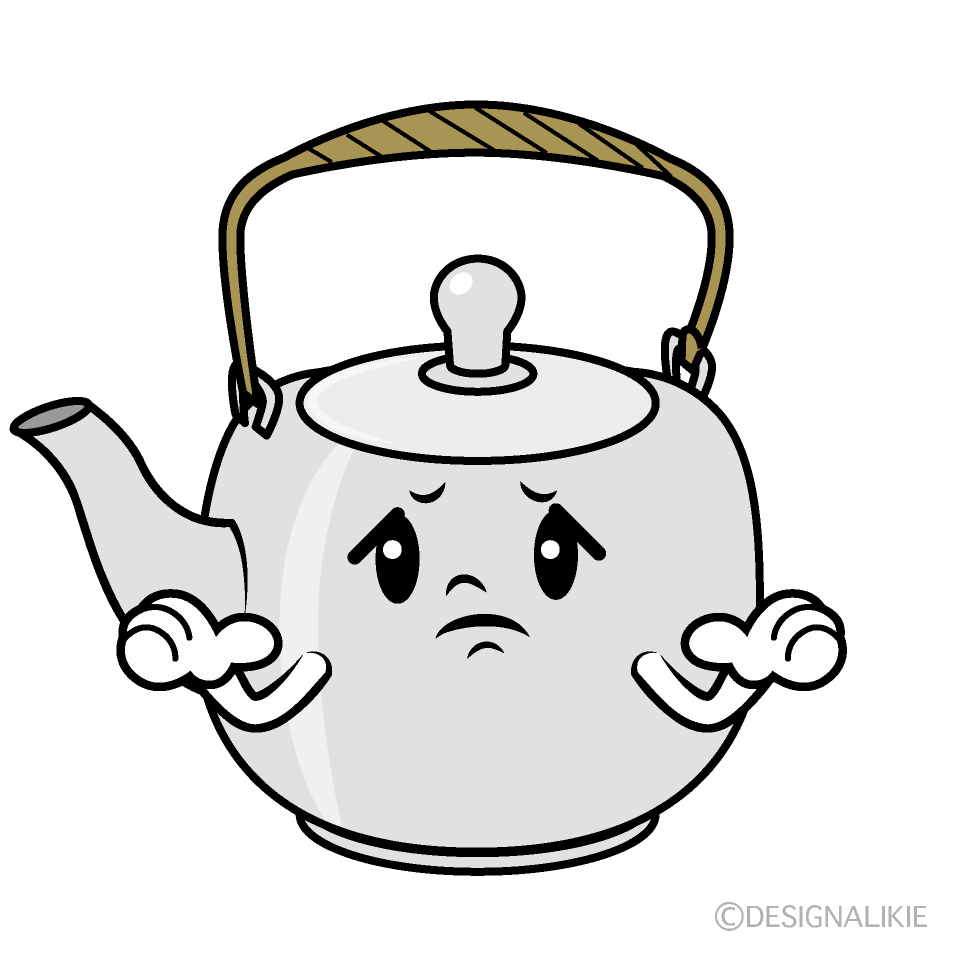かわいい困る急須イラスト