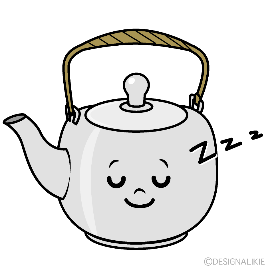 かわいい寝る急須イラスト