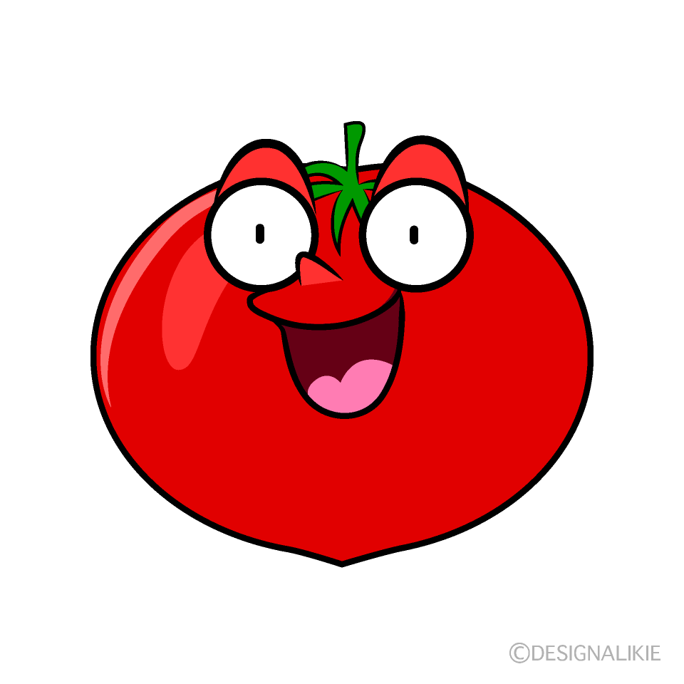 かわいい驚くトマトイラスト