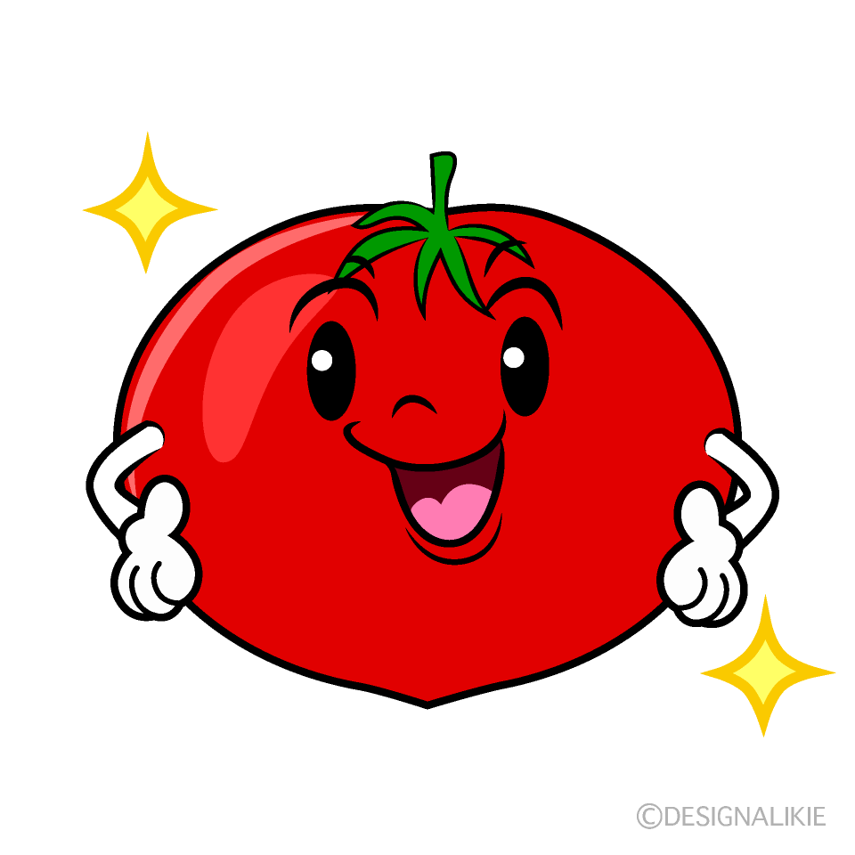 かわいい自信満々なトマトイラスト