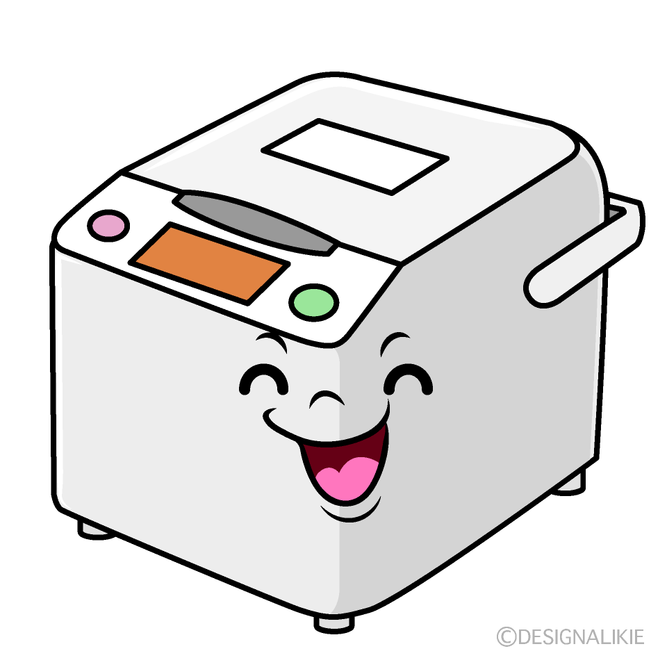 かわいい笑顔の炊飯器イラスト
