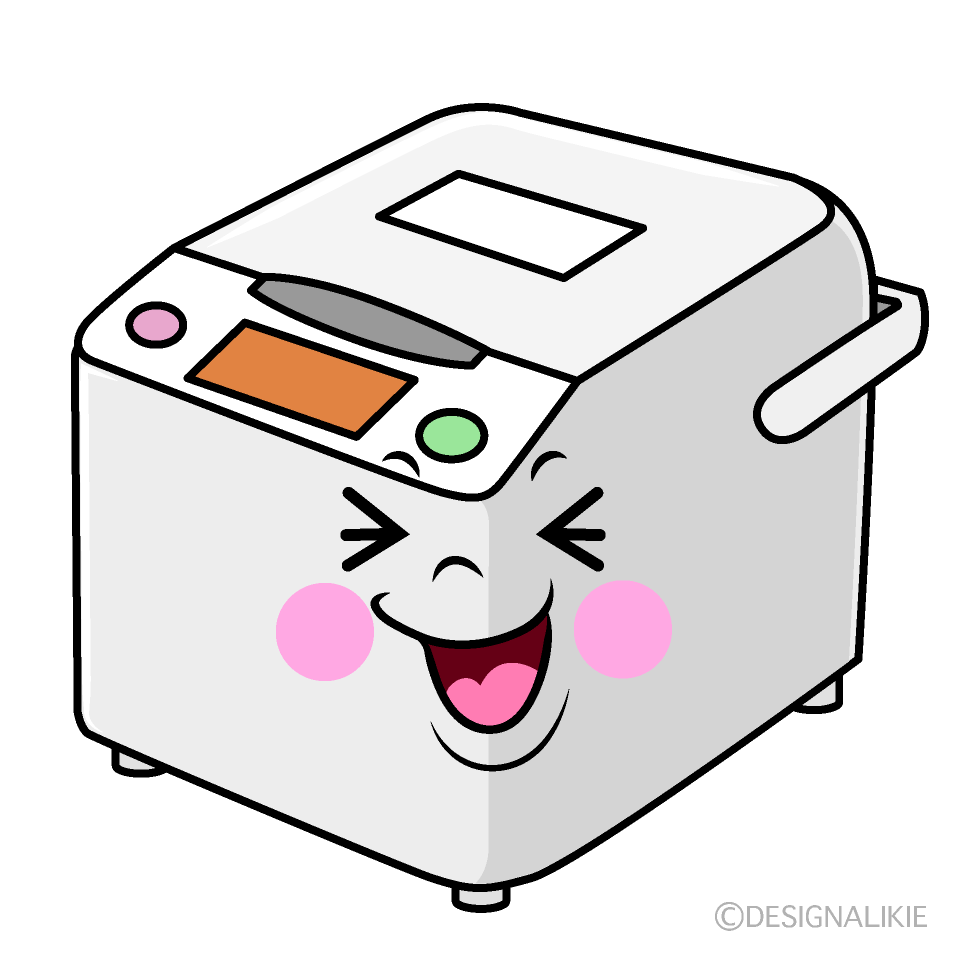 かわいい笑う炊飯器イラスト