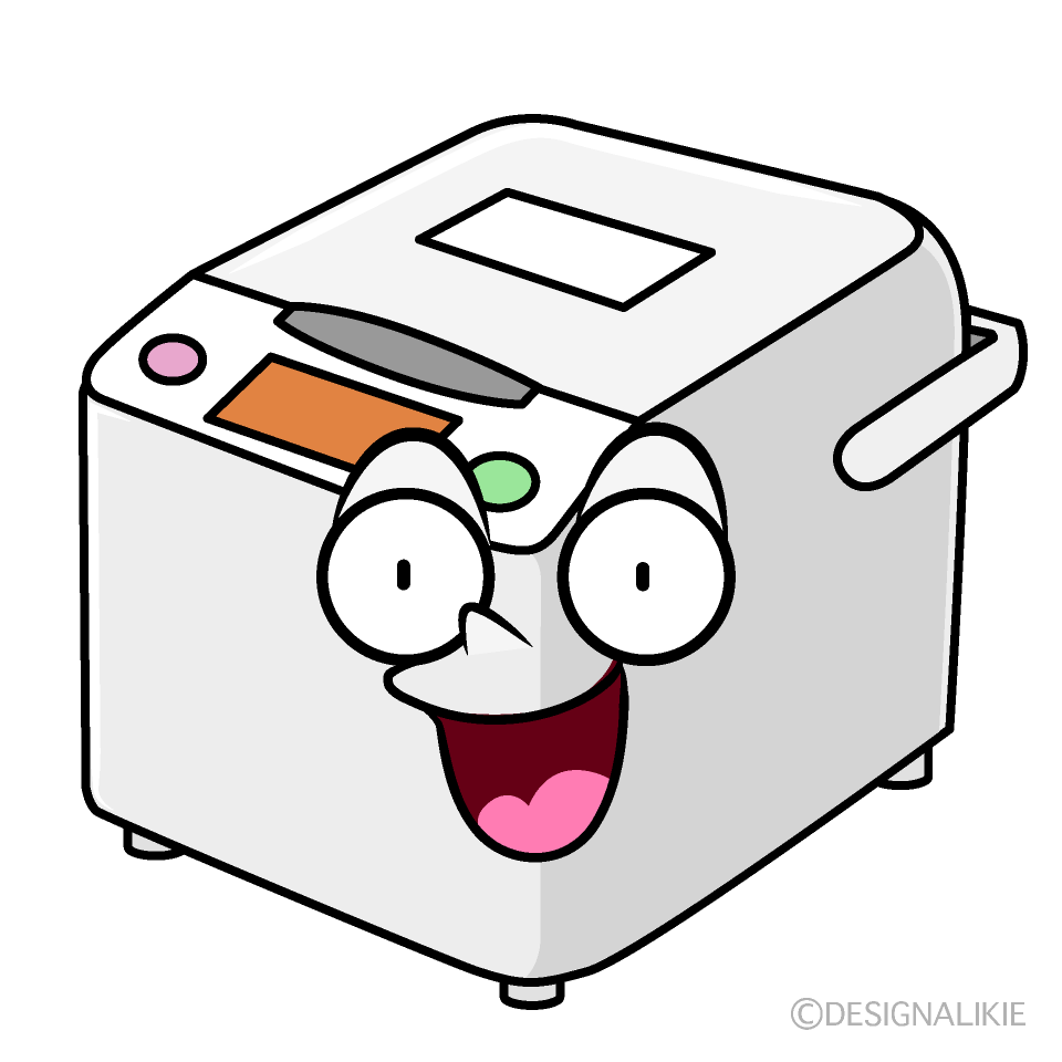 かわいい驚く炊飯器イラスト