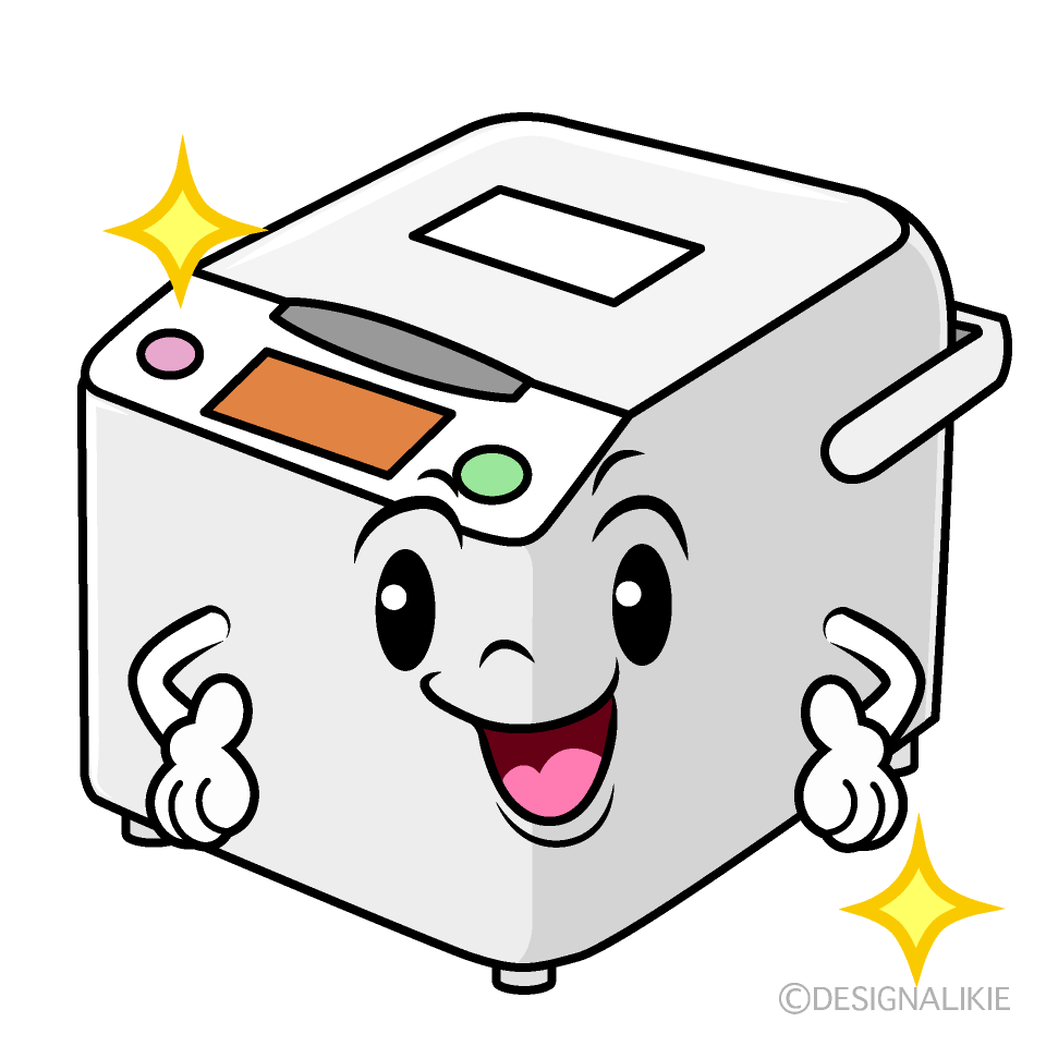 かわいい煌く炊飯器イラスト