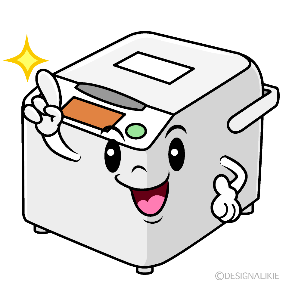 かわいい指差す炊飯器イラスト