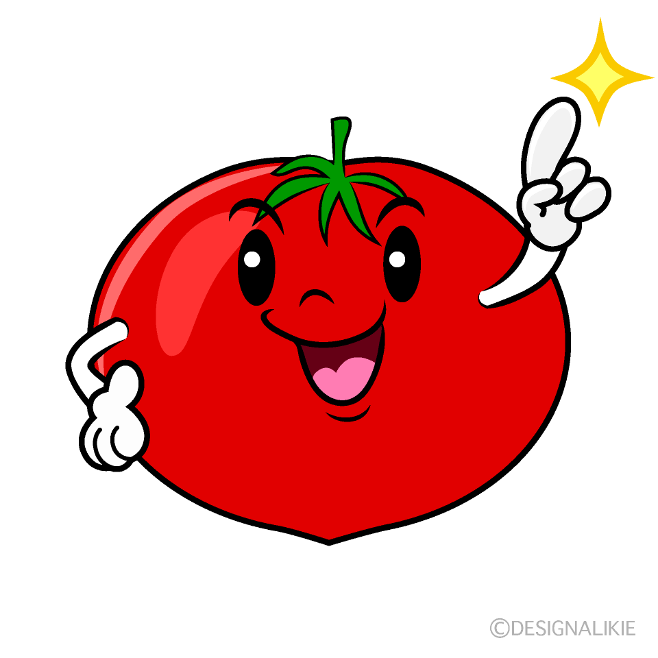 かわいい指差しするトマトイラスト