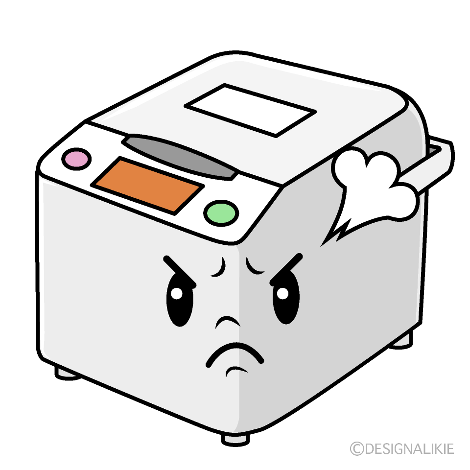 かわいい怒る炊飯器イラスト