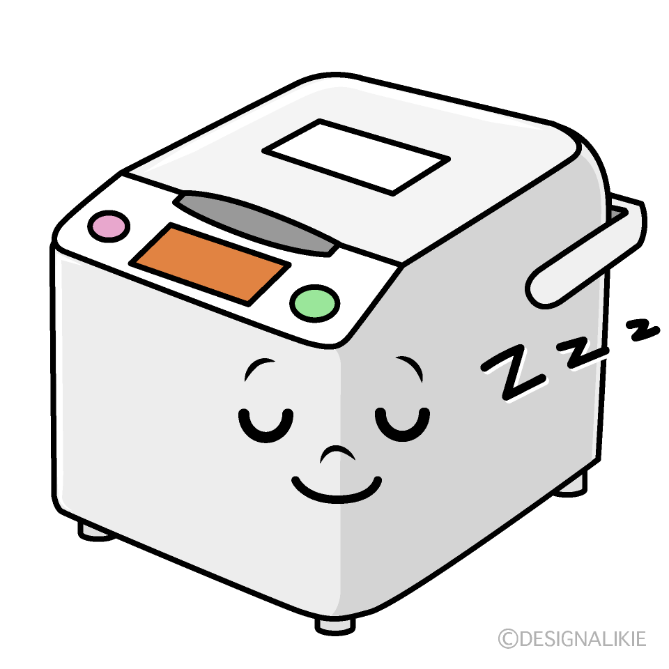 かわいい寝る炊飯器イラスト