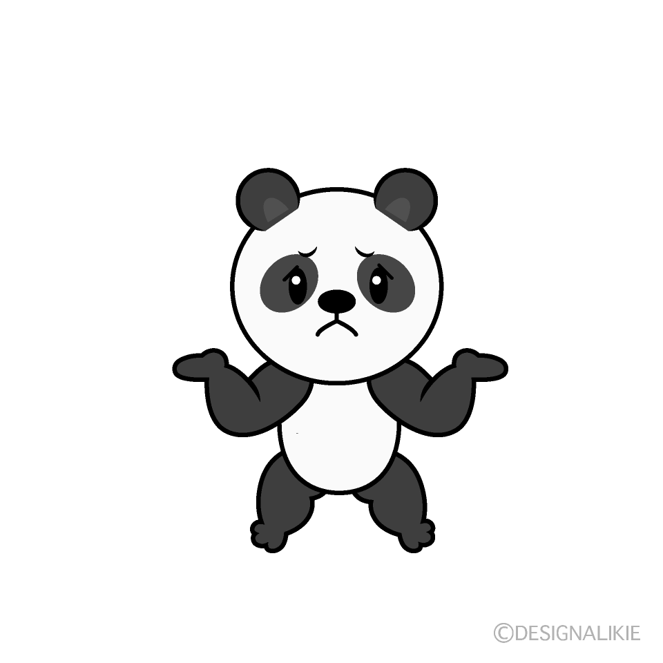 かわいい困るパンダイラスト