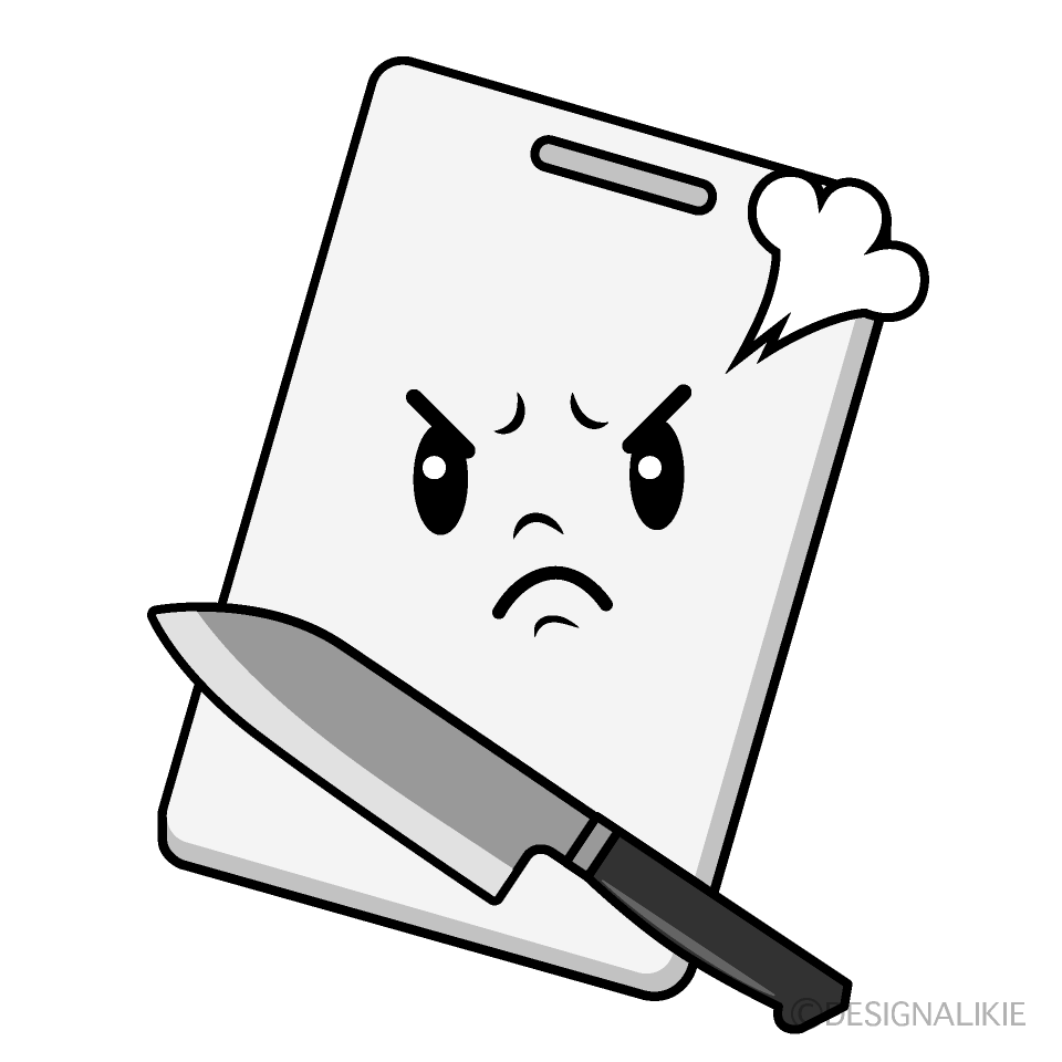 かわいい怒るまな板イラスト