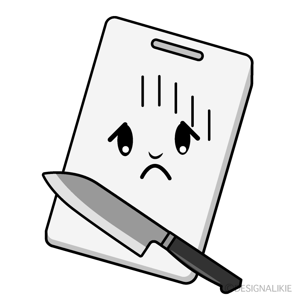 かわいい落ち込むまな板イラスト