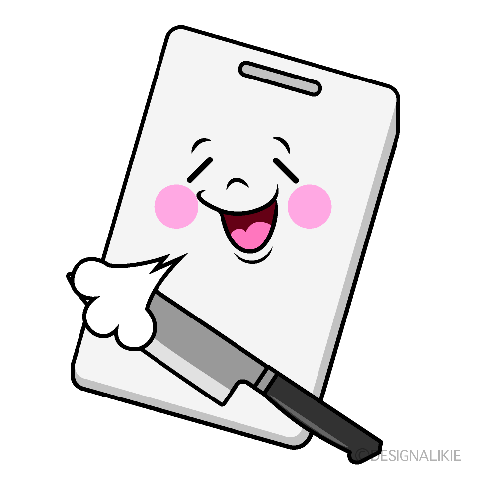 かわいいリラックスするまな板イラスト