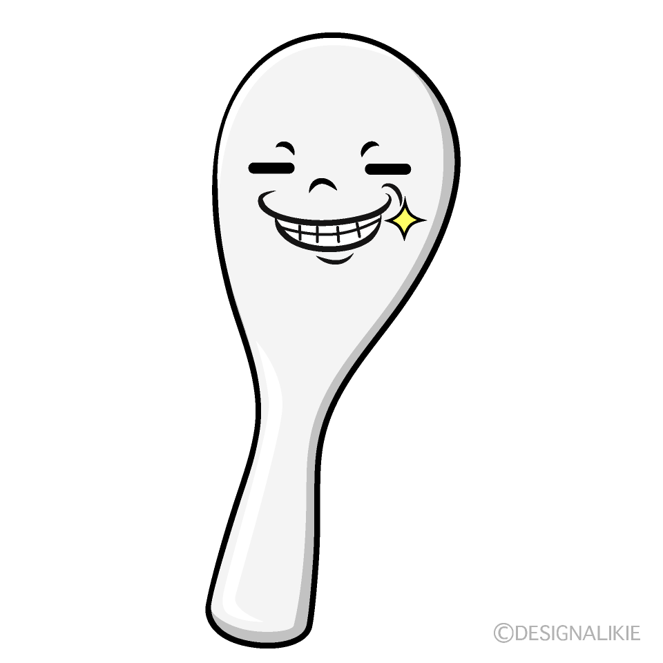 かわいいニヤリのしゃもじイラスト