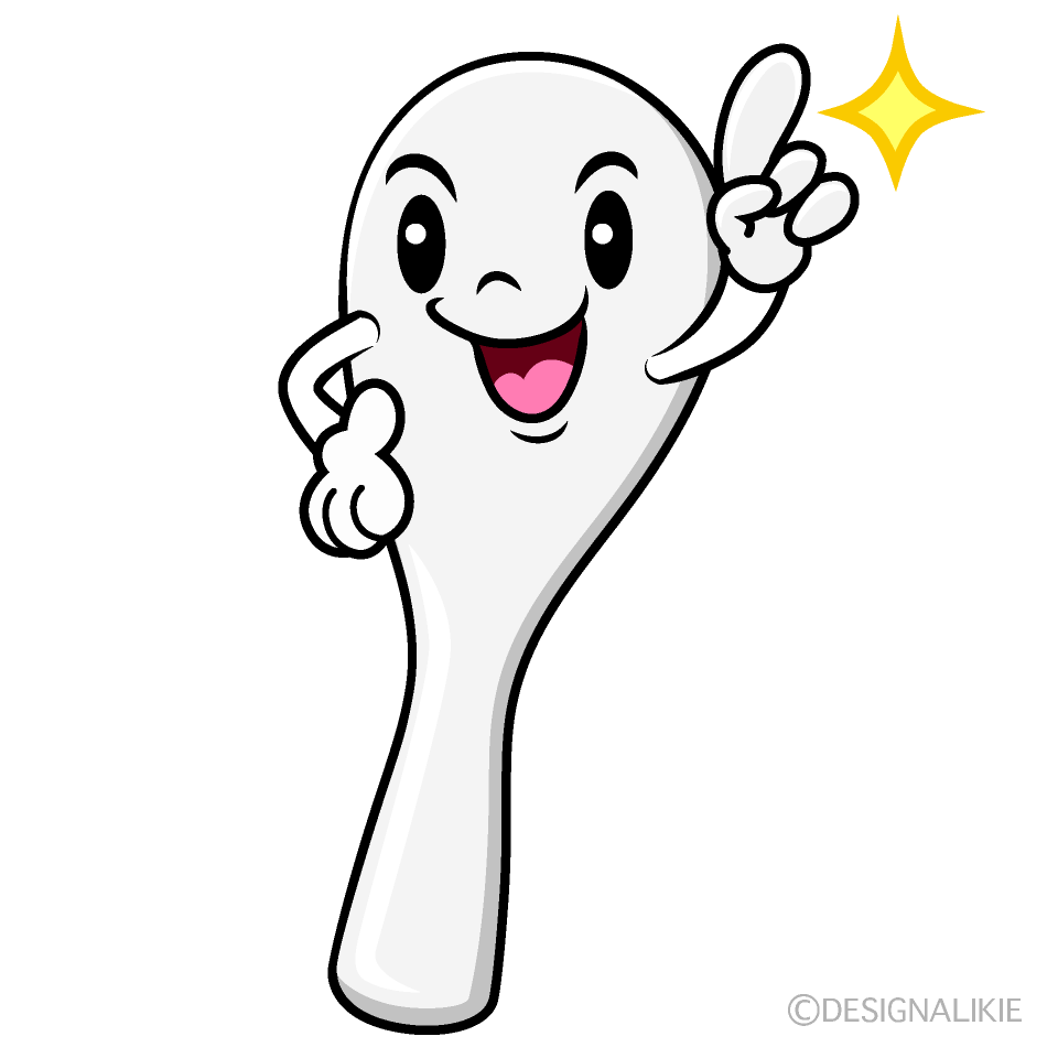 かわいい指差すしゃもじイラスト