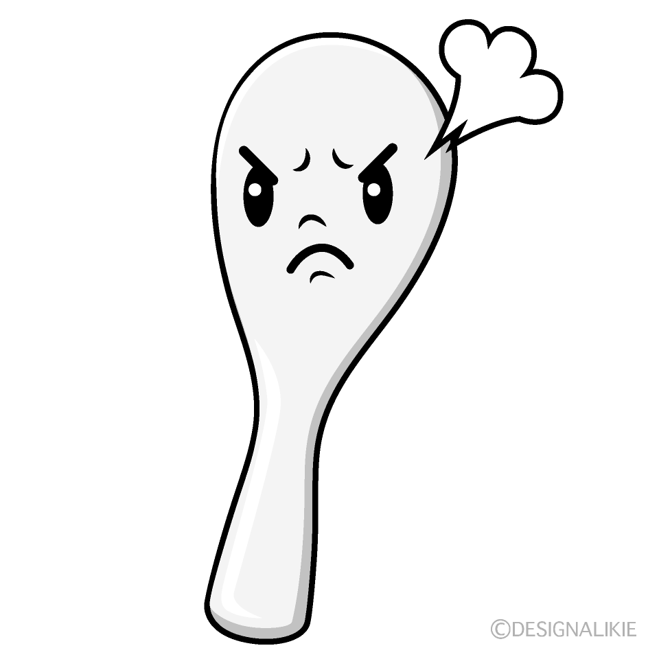 かわいい怒るしゃもじイラスト