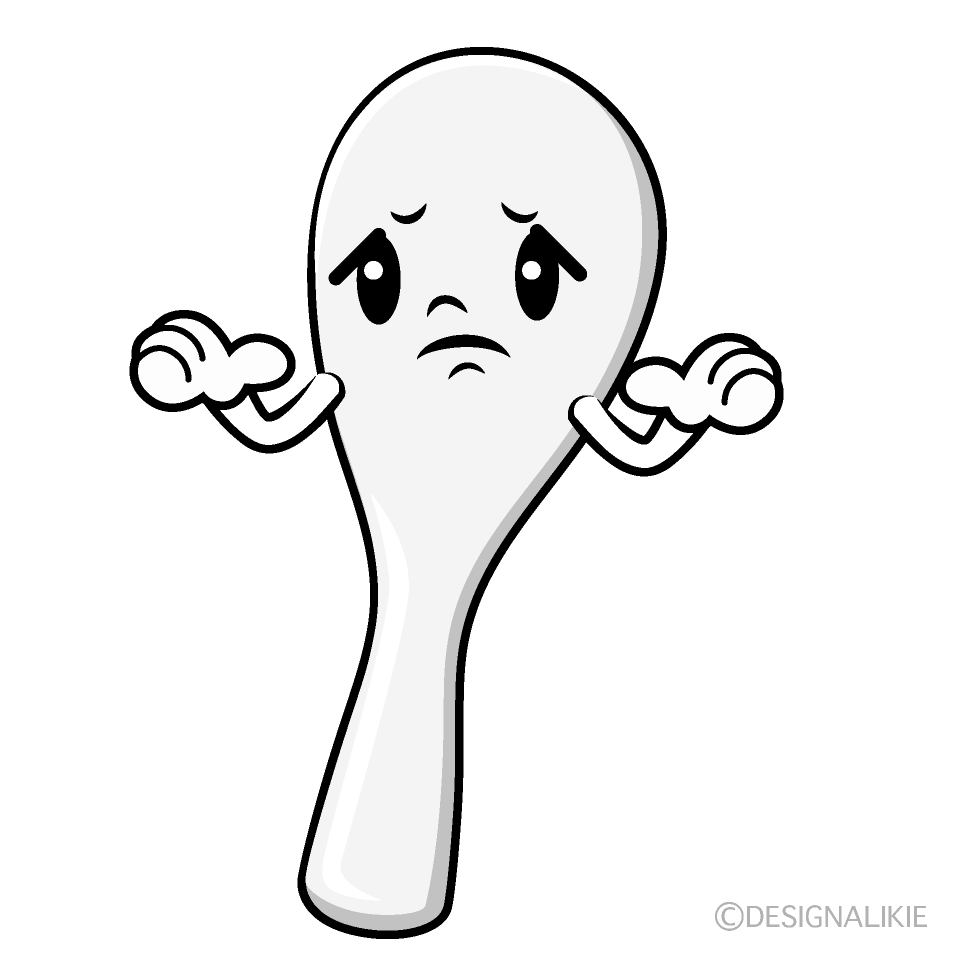かわいい困るしゃもじイラスト