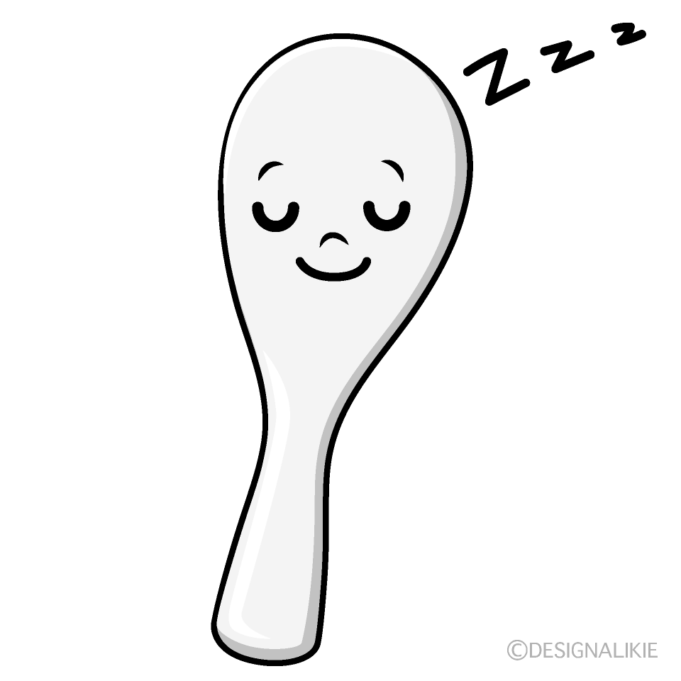 かわいい寝るしゃもじイラスト