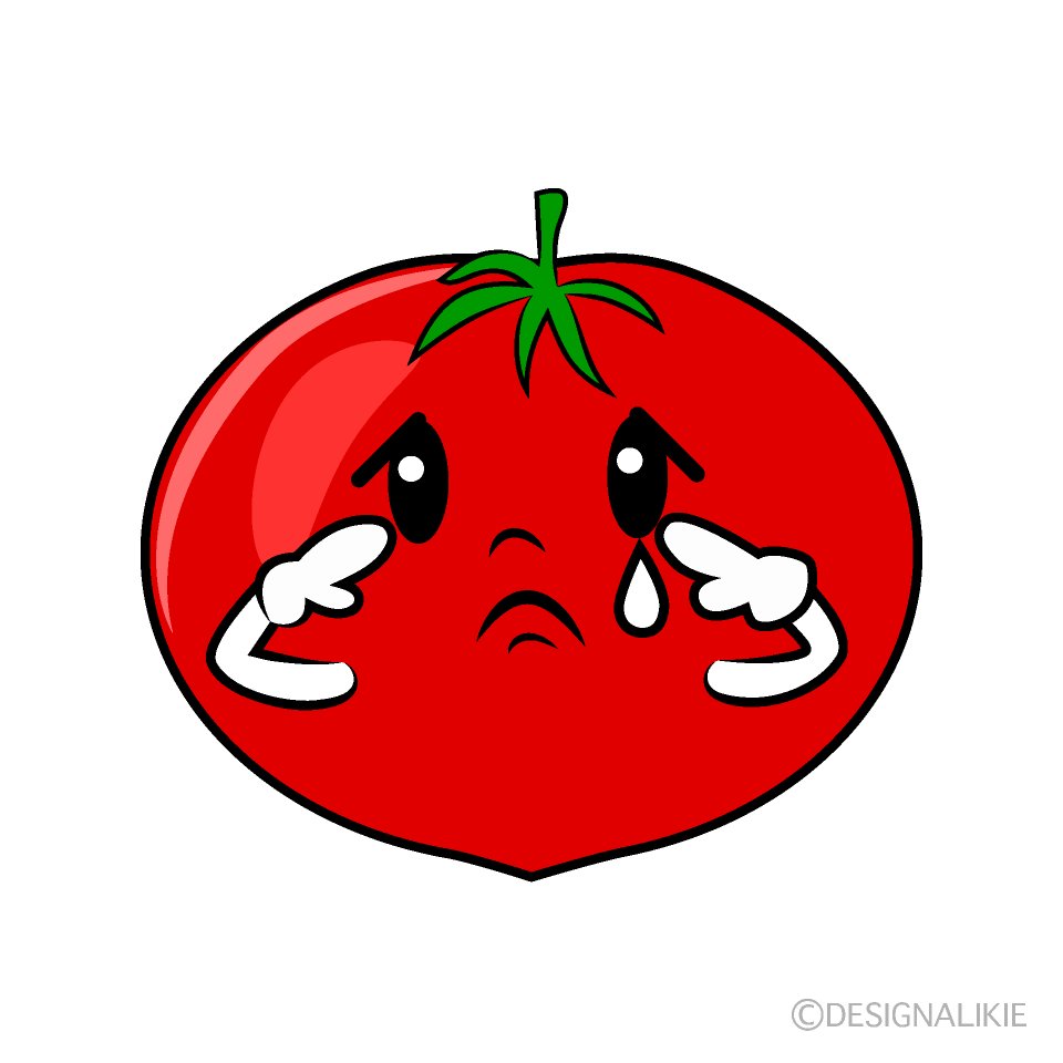 かわいい悲しいトマトイラスト