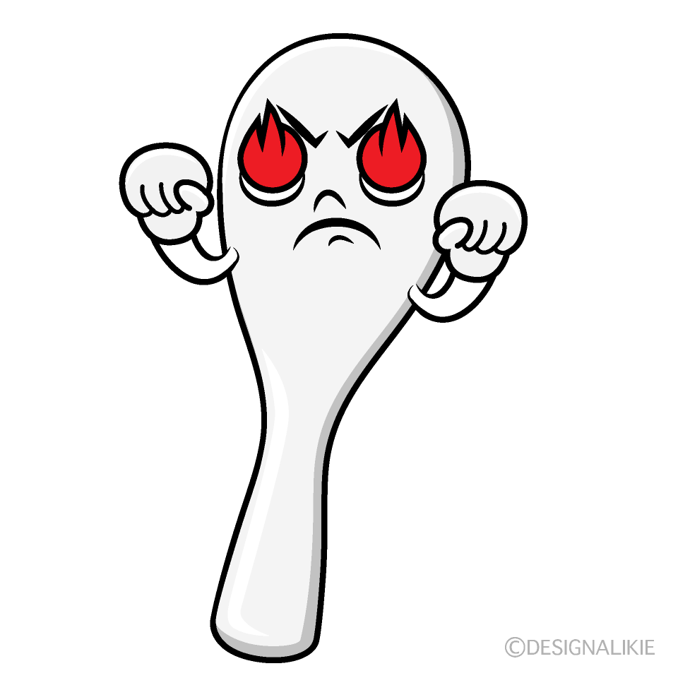 かわいい熱意のしゃもじイラスト