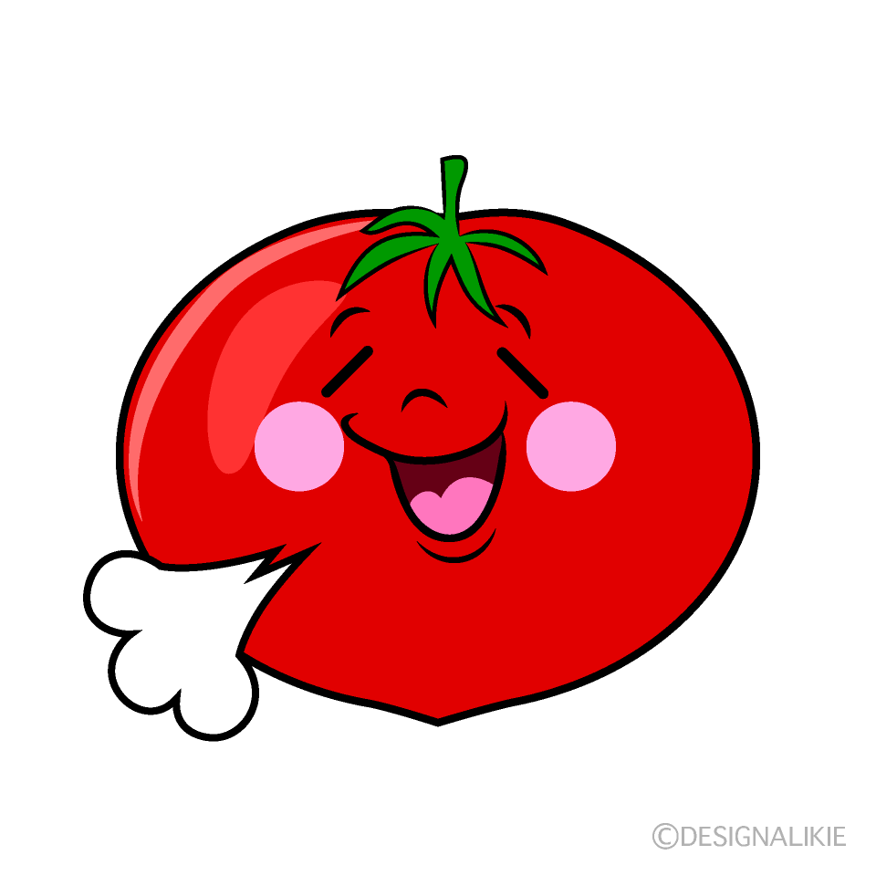 かわいいリラックスしたトマトイラスト