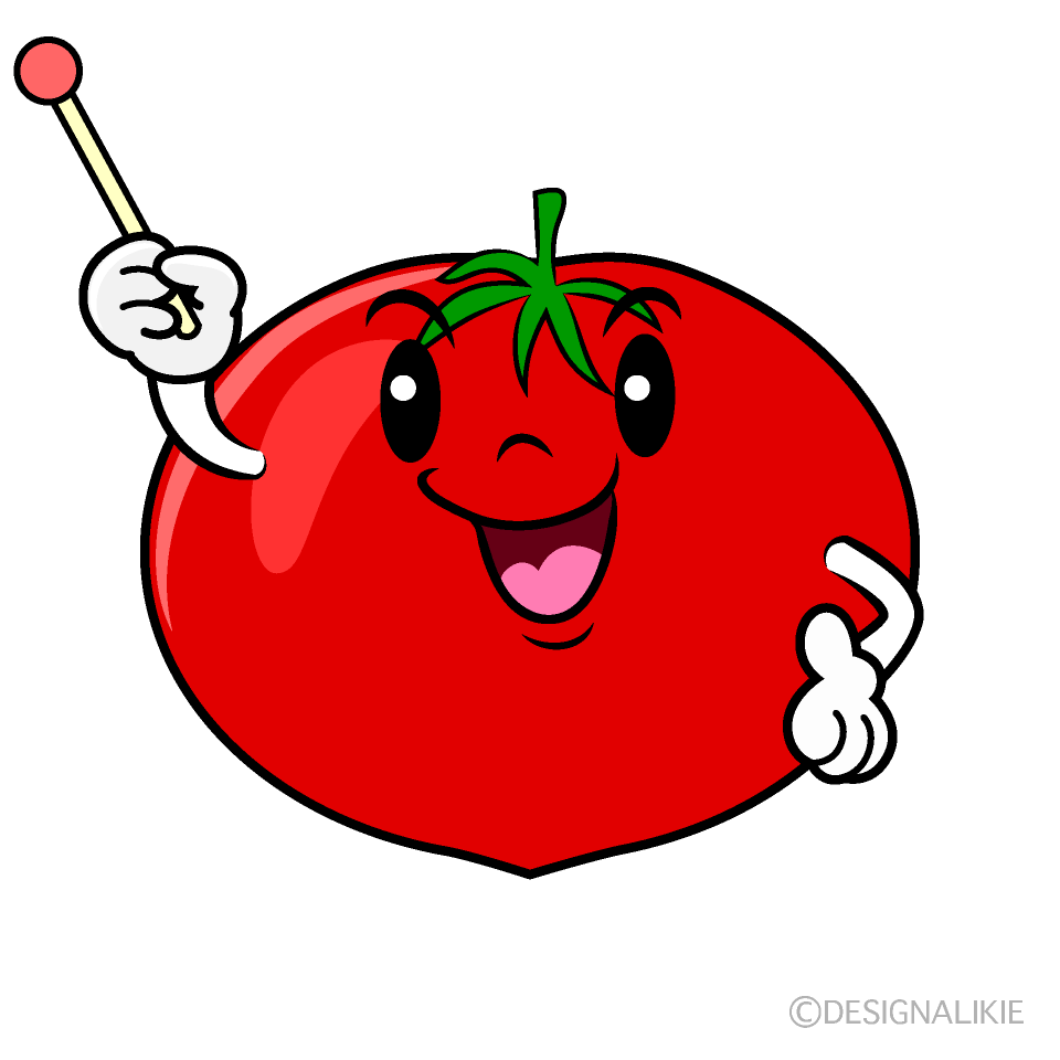 かわいい説明するトマトイラスト