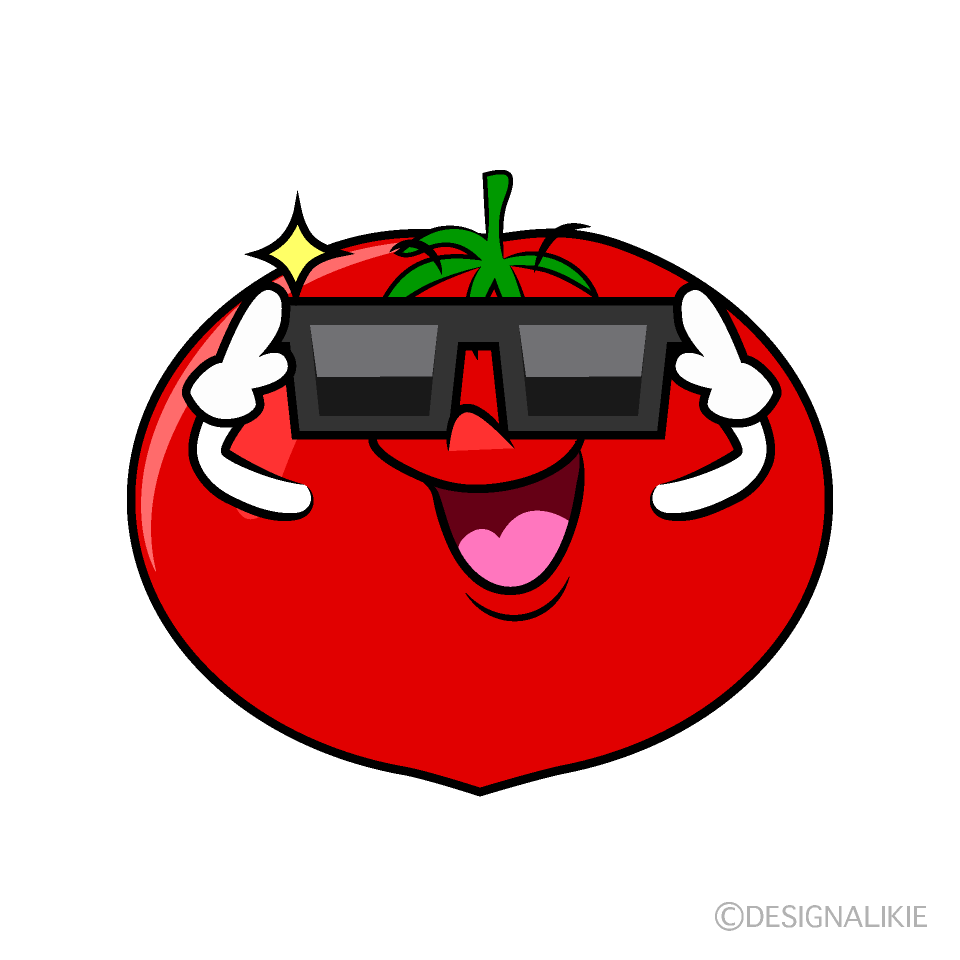 かわいいかっこいいトマトイラスト