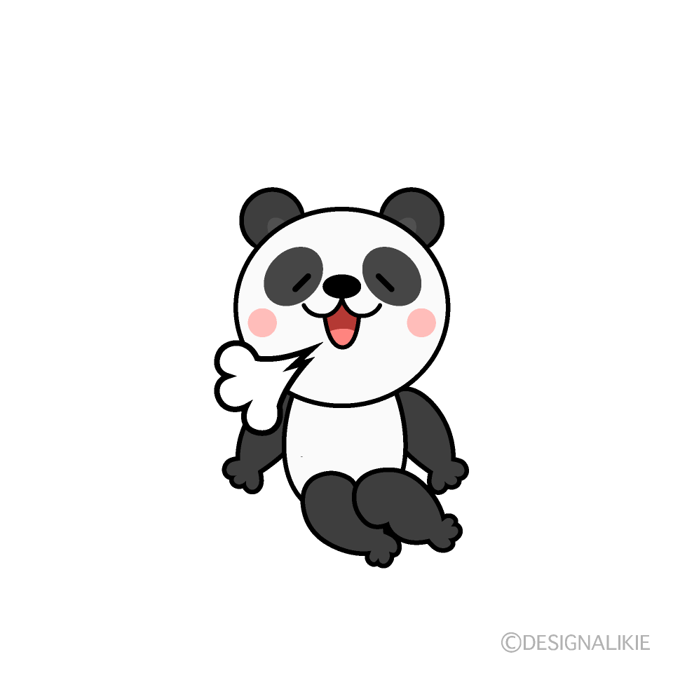 かわいいリラックスしたパンダイラスト