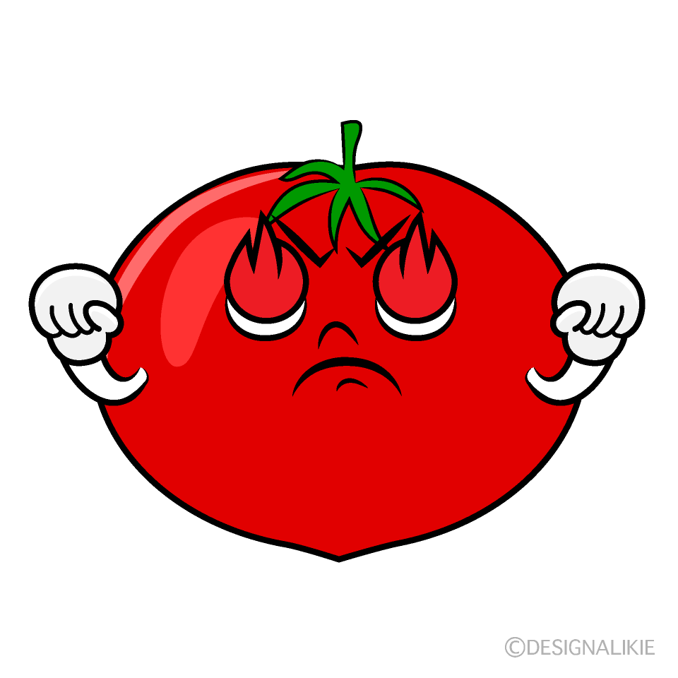 かわいい燃えるトマトイラスト